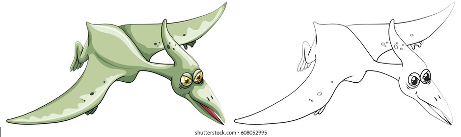 Doodle animal for bird dinosaur illustration