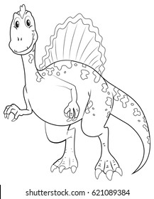 Doodle animal character for dinosaur illustration