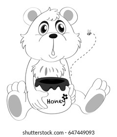 Doodle animal for little bear illustration