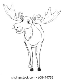 Doodle animal for moose illustration