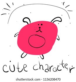 Doodle animalistic character. 