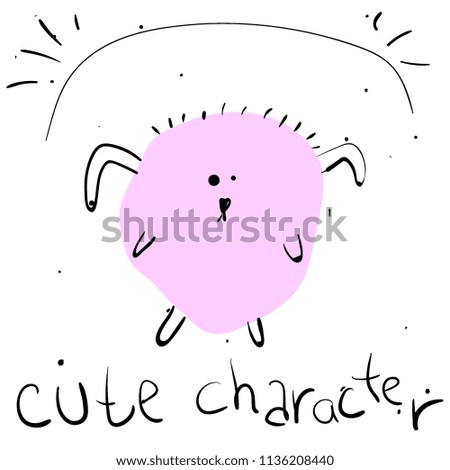 Doodle animalistic character. 