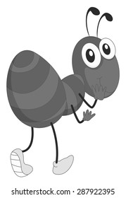 Doodle ant in the back view 