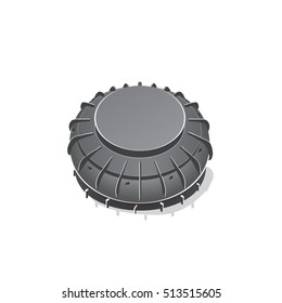 doodle anti-tank mine bomb, vector illustration