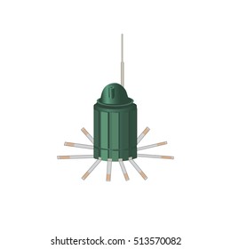 doodle anti-tank mine bomb, vector illustration