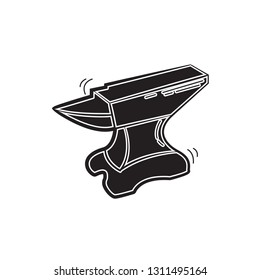 doodle anvil icon flat black