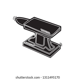 doodle anvil icon flat black