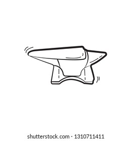 doodle anvil icon outline