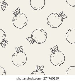 Doodle Apple Seamless Pattern Background