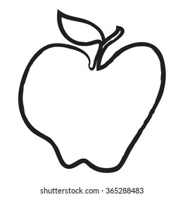 doodle apple, vector illustration icon