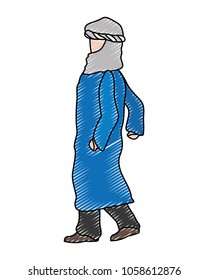 doodle arabic man with robe and pants design