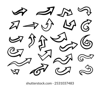doodle arrow art vector set cartoon
