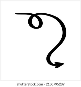 Doodle arrow clipart isolated. Hand drawn art line. Sketch vector stock illustration. EPS 10
