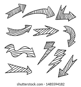 doodle arrow collection hand drawn cartoon style