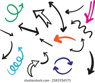 doodle arrow Hand drawn design