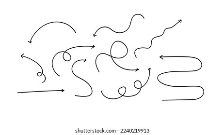 doodle arrow hand drawn set