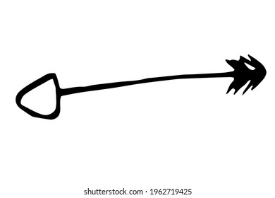 Doodle arrow hand drawn vector element. Isolated objects on white.