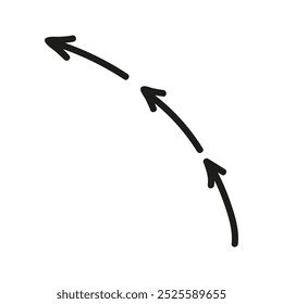 Doodle arrow Illustration. Hand drawn element for navigation and presentations.