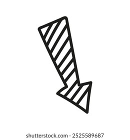Doodle arrow Illustration. Hand drawn element for navigation and presentations.