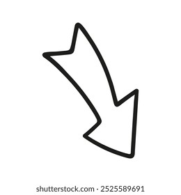 Doodle arrow Illustration. Hand drawn element for navigation and presentations.
