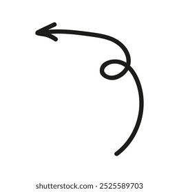 Doodle arrow Illustration. Hand drawn element for navigation and presentations.