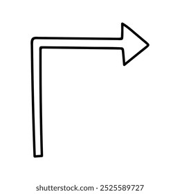 Doodle arrow Illustration. Hand drawn element for navigation and presentations.