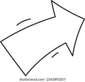 Doodle Arrow Pointing To Something Vector Illustration