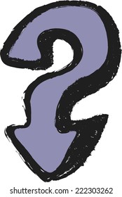 doodle arrow and question