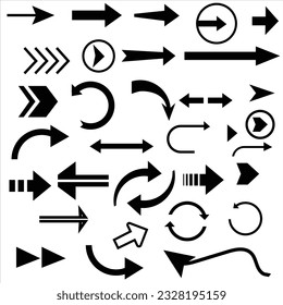 Doodle arrow set, collection of hand drawn elements