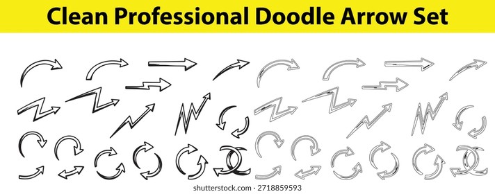 Conjunto de flechas Doodle para diseño e ilustración
