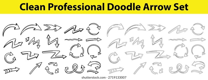 Doodle-Pfeilsatz für Design und Navigation