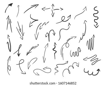 Doodle arrow set sketch engraving vector illustration. Romantic love lovesickness symbol. T-shirt apparel print design. Scratch board imitation. Black and white hand drawn image.