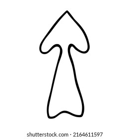 Doodle up arrow symbol hand drawn with thin line