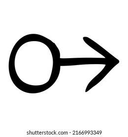 Doodle up arrow symbol hand drawn with thin line