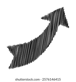 Doodle up arrow symbol hand drawn with thin line