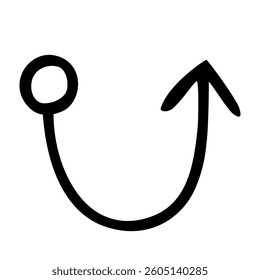 Doodle up arrow symbol hand drawn with thin line
