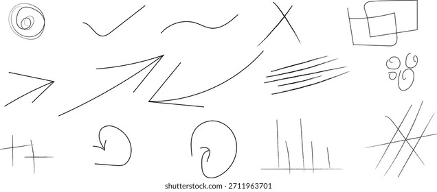 Doodle flechas para el diseño conceptual.