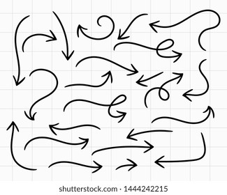 doodle arrows hand drawn big set