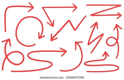 Doodle arrows hand drawn illustration. Vector design.