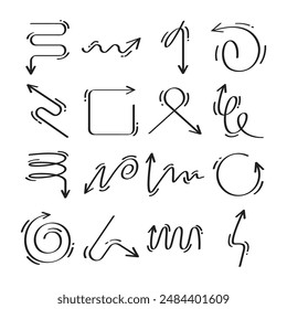doodle arrows symbols set illustration