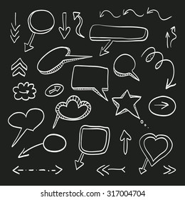 doodle arrows vector set