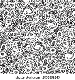 doodle art abstract background, coloring page