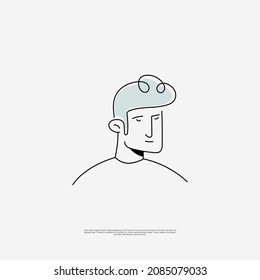 doodle art of avatar profil with various face expression, with line drawing in a black and white style, man or female face drawing