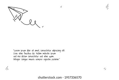 doodle art background with paper plane object