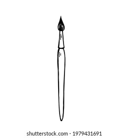 Doodle art brush on white background.Vector illustration.