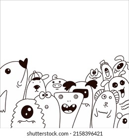 doodle art cartoon cute monster