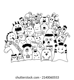 doodle art cartoon funny drawing artis vecter 