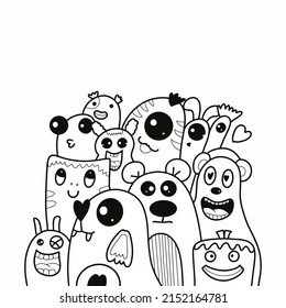 Doodle art cartoon hand drawn Holiday poster template. Very detailed With lots of objects illustration. Funny vector artwork. Corporate identity design.