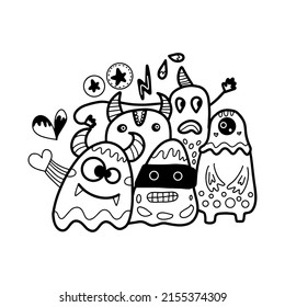 Doodle art cartoon hand drawn Holiday poster template. Very detailed With lots of objects illustration. Funny vector artwork. Corporate identity design.
