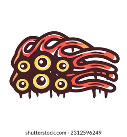 doodle art colorful three eye character. good for sticker